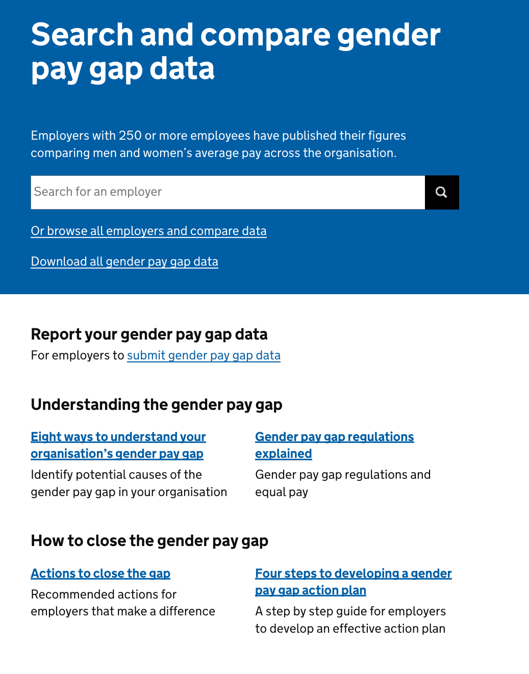 Find, compare and learn about gender pay gap data in the UK