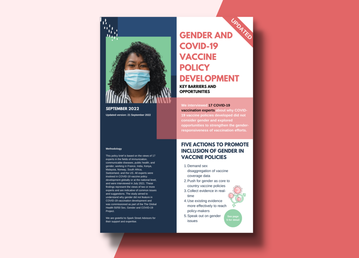 New Policy brief: Gender and COVID-19 Vaccine Policy Development